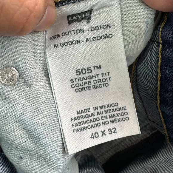 Levi's 505 Jeans Men's Size 40x32 Blue Straight Fit Denim Casual Pants - Picture 8 of 10
